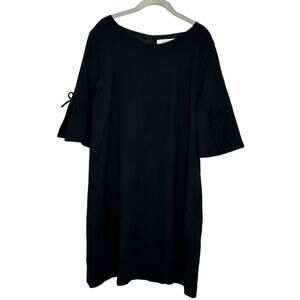 GOAT Women’s 100% Wool Black Tie 3/4 Sleeves Sheath Dress Size 14